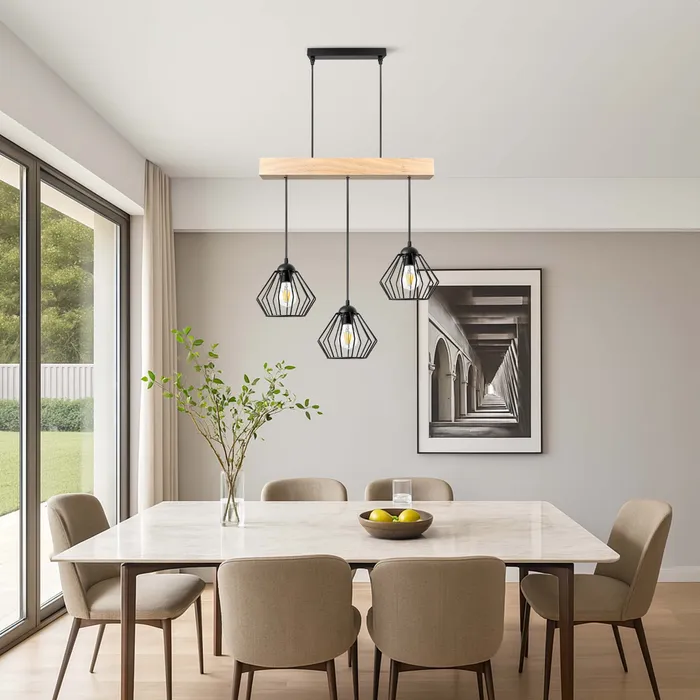 lampa do jadalni loft czarna szklana