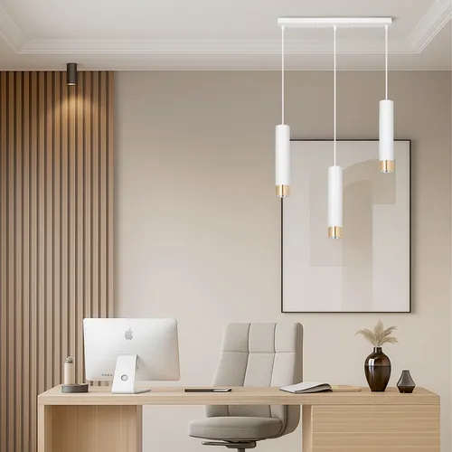 Biała listwa 50 cm z trzema tubami – eleganckie złote zakończenia