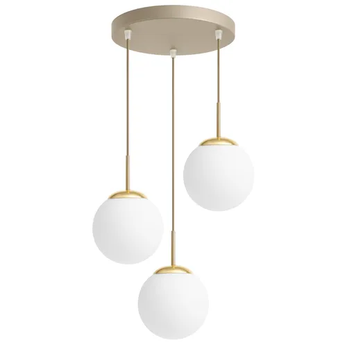 Wisząca lampa beżowa LEDLUX w salonie