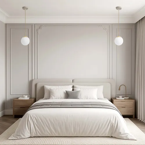 Lampa kula złoto-biała nad blatem w kuchni