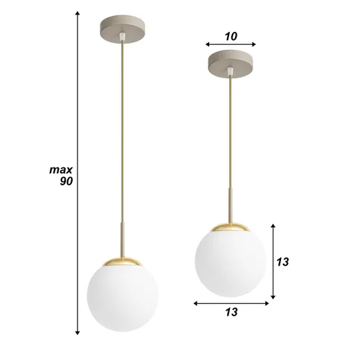 Wymiary lampy wiszącej kula LX1429