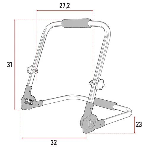 Wymiary statywu do naświetlaczy LED