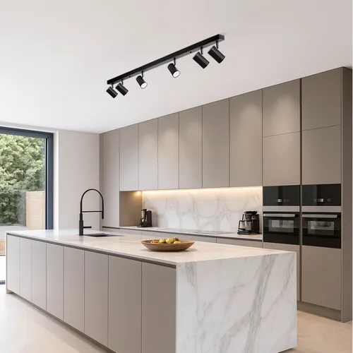 Listwa sufitowa LEDLUX 6×GU10 – aranżacja nad stołem w jadalni