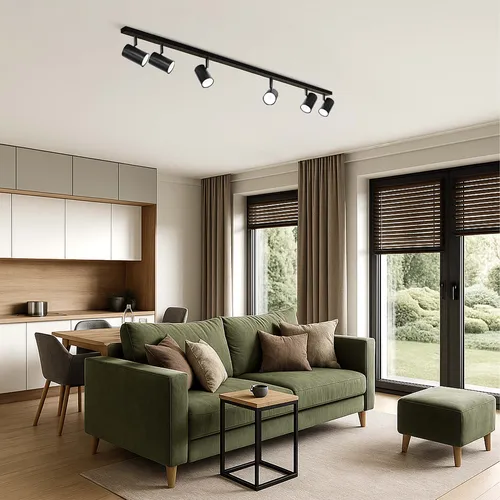 Listwa 6×GU10 – oświetlenie wyspy kuchennej w stylu loft