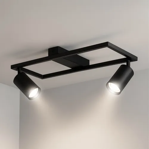 Regulowane reflektory GU10 w czarnym macie – lampa LEDLUX z dwiema tubami