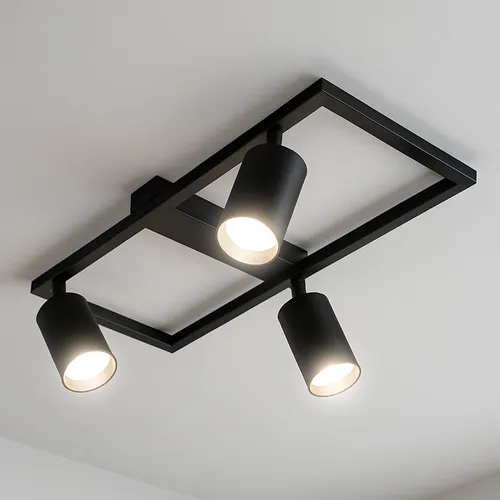 LEDLUX – listwa sufitowa 3×GU10, ruchome spoty, czarny mat