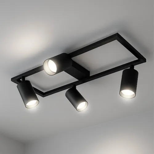 LEDLUX – regulowane spoty GU10, czarny mat, nowoczesna rama