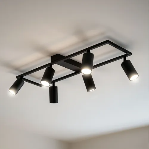 Plafon LEDLUX z sześcioma regulowanymi tubami – łatwe kierowanie światła