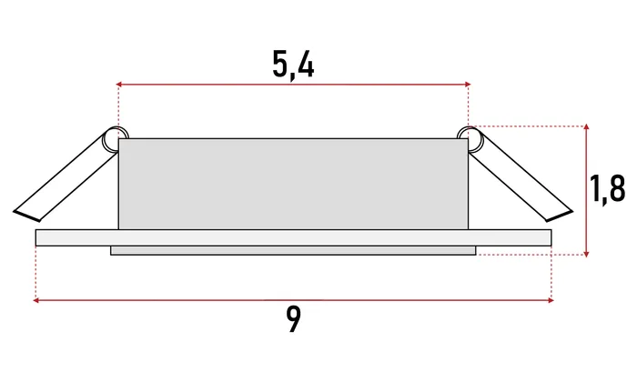 oprawa sufitowa podtynkowa szklana