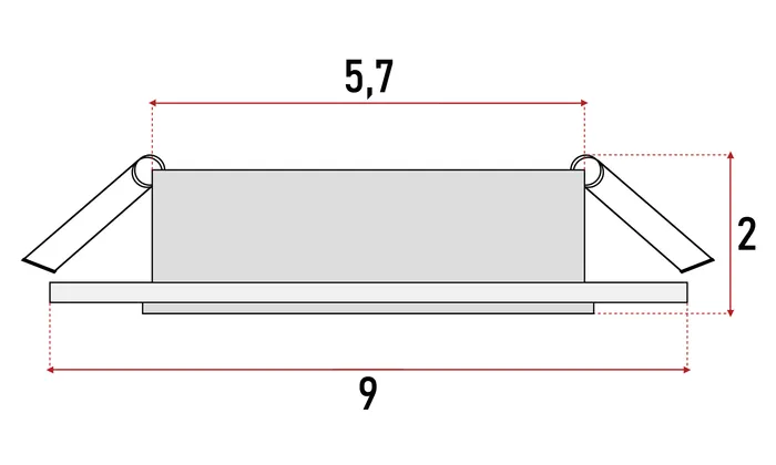 Kwadratowa oprawa sufitowa do żarówki GU10 – szklana