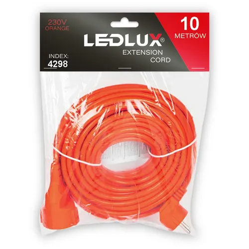 Przedłużacz LEDLUX – długość przewodu 10 m, przekrój żył 3×1 mm², IP20