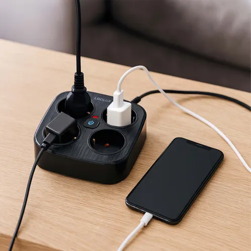 Aranżacja: listwa LEDLUX przy zestawie RTV – TV, soundbar, konsola