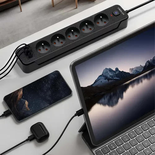 Zastosowanie: biurko/home office, zestaw RTV, kuchnia – listwa z USB-C i USB-A