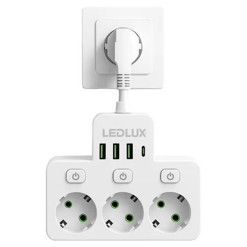 Opinie użytkowników o rozgałęźniku LEDLUX – 3 gniazda i USB-C/USB-A, biała obudowa