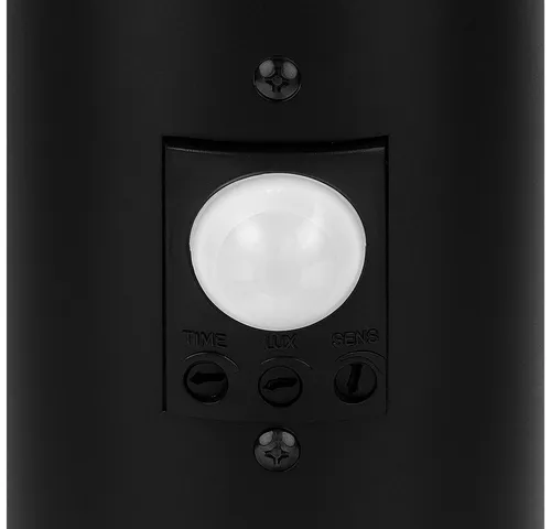 Zbliżenie czujnika PIR z pokrętłami TIME, LUX, SENS