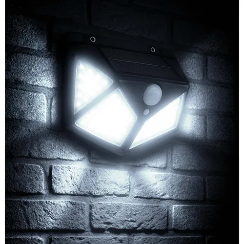 czarna lampa solarna LED z czujnikiem ruchu