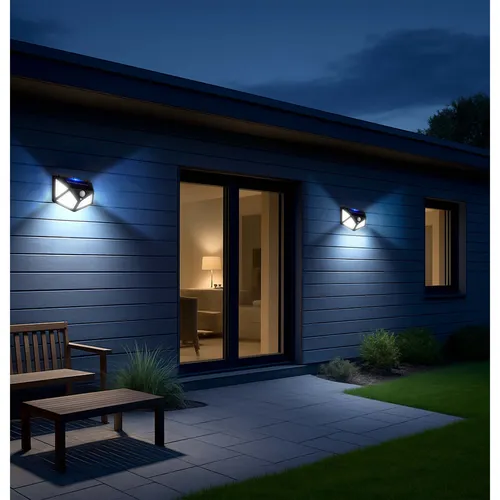 lampa solarna LED na taras z czujnikiem ruchu