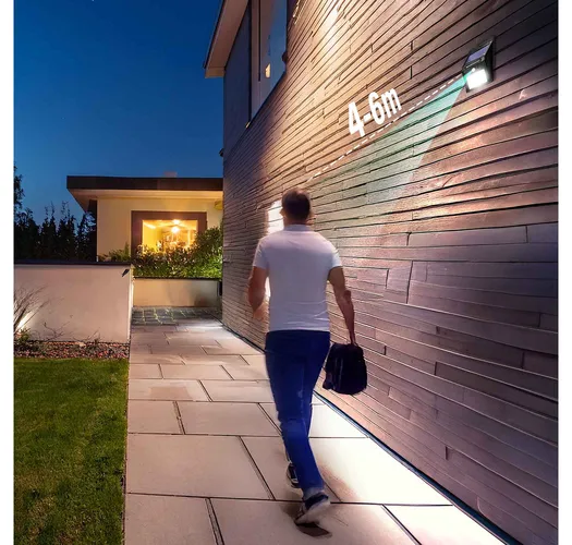 lampka solarna LED z czujnikiem ruchu oraz zmierzchu i możliwością montażu na ścianie