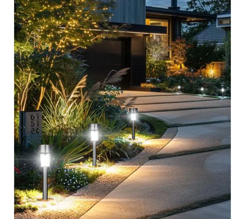 nowoczesna lampa solarna z panelem słonecznym do podjazdu