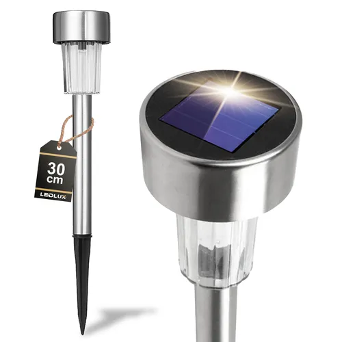 lampa solarna LED słupek wbijany srebrny 
