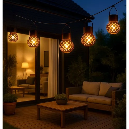 nowoczesna lampa solarna na taras