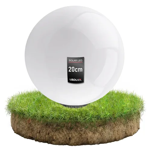 lampa solarna wbijana biała kula