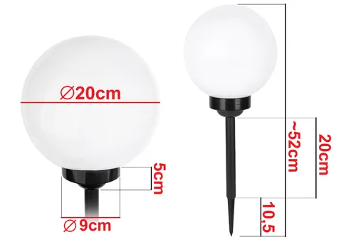 Wymiary kuli solarnej