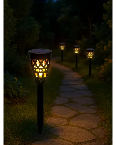 lampa solarna do ogrodu energooszczędna z barwą światła ciepłą