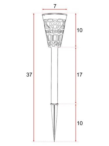 Wymiary pochodni solarnej
