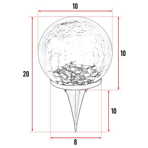 Wymiary szklanej kuli solarnej