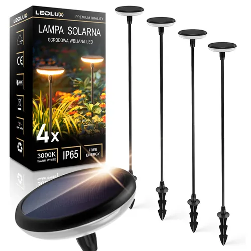 lampa solarna LED wbijana ogrodowa