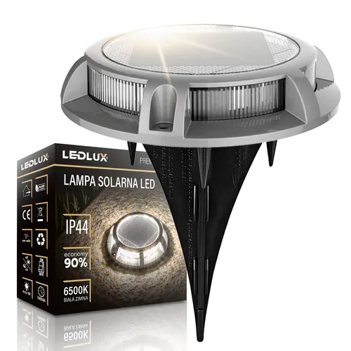 lampa solarna LED z kolcem do wbicia w ziemię