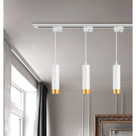 Reflektor LED szynowy LAMPA Sufitowa spot oprawa na żarówkę GU10 Biały- Złoty LX-8471 LEDLUX