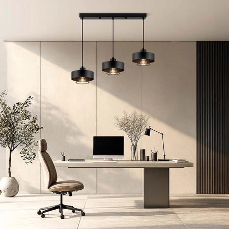 Lampa Wisząca LX- 1186 Czarna 3x E27 LEDLUX