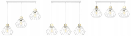 Lampa Wisząca LX- 1346 Biała + Złoto 3x E27 LEDLUX