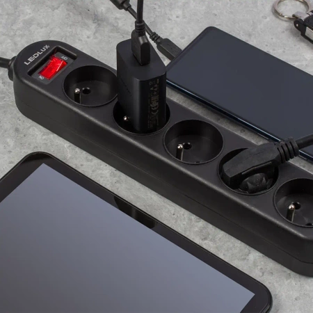 PRZEDŁUŻACZ listwa zasilająca 5m 5 gniazd LEDLUX