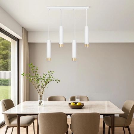 Lampa Wisząca LX-1415 Biała + Złoto 4x GU10 LEDLUX