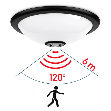 Plafon Lampa Sufitowa LP-001 PIR Czarny 2x E27 LEDLUX
