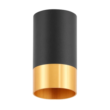 Oprawa Halogenowa Natynkowa LED Sufitowa Tuba GU10 LX-66 CZARNA + ZŁOTA GU10 LEDLUX