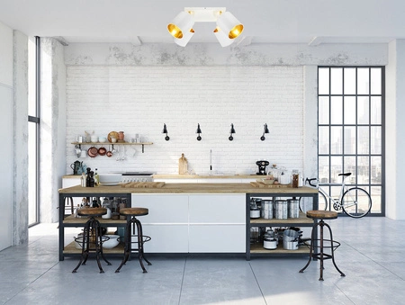 Lampa Sufitowa LX- 1386 Biała + Złoto 4x E27 LEDLUX