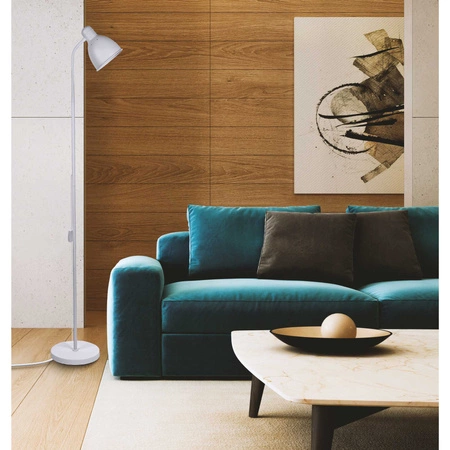 Lampa Podłogowa Biała Regulowana, Klosz E27 na Elastycznym Ramieniu LPD-002 E27 LEDLUX