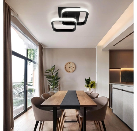 Lampa Sufitowa Wisząca LED Dwa Kwadraty LX- 936 22W Czarna biała neutralna LEDLUX