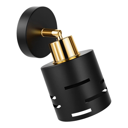 Kinkiet ścienny lampa sufitowa 2w1 E27 czarny złoty nowoczesny wewnętrzny LX1432