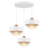 Lampa Wisząca LX- 1185 Biała + Miedź 3x E27 LEDLUX