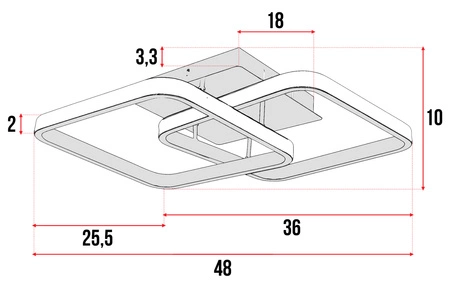 Lampa Sufitowa Wisząca LED LX- 950 36W Czarna 4000K LEDLUX