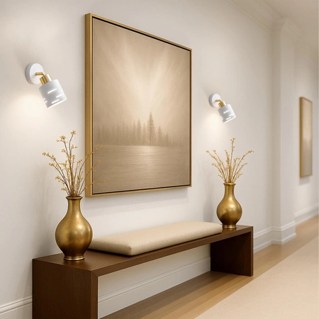 Kinkiet ścienny lampa sufitowa 2w1 E27 biały złoty nowoczesny wewnętrzny LX1432