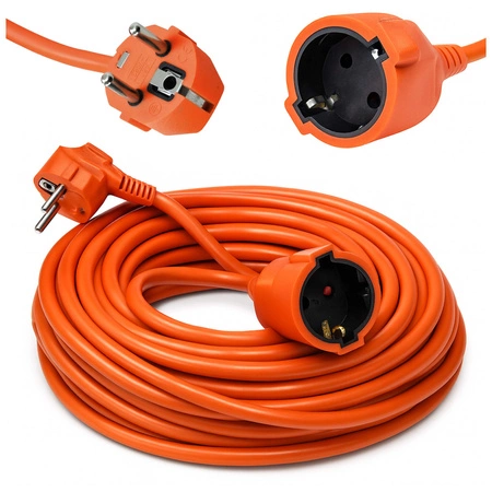 PRZEDŁUŻACZ OGRODOWY DO LAMPEK KOSIARKI BUDOWLANY GRUBY SZNUR 10m Orange LEDLUX