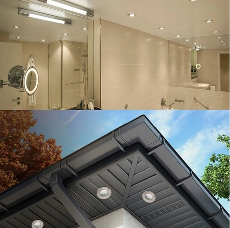 Zestaw 6x Oprawa Halogenowa Hermetyczna D- 06 Satyna + 6x Żarówka GU10 6,5W biała zimna LEDLUX