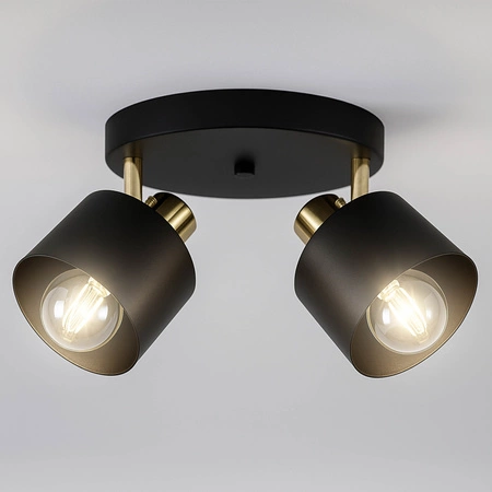 Lampa Sufitowa Żyrandol Plafon Czarna złota E27 Nowoczesna LED LX-1434