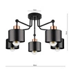 Lampa Sufitowa LX- 1099 Czarna + Miedź 5x E27 LEDLUX